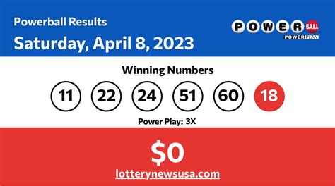 Powerball Numbers for Saturday 8th April 2023 .